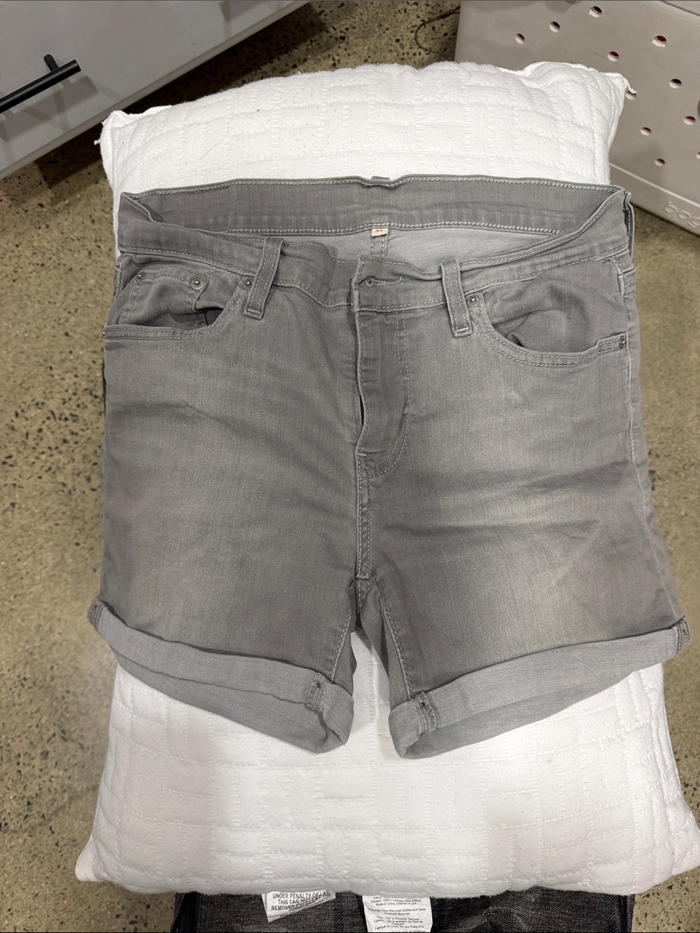Women’s Grey Roll-Hem Denim Shorts
